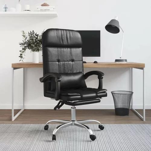  Masažni pisarniški stol črno umetno usnje, (20669268)