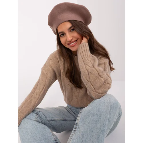 Fashion Hunters Dark beige monochrome women's beret