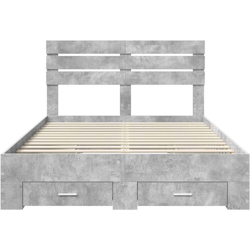  Krevetna konstrukcija s ladicama Betonski sivi 140 x 190 cm Slike