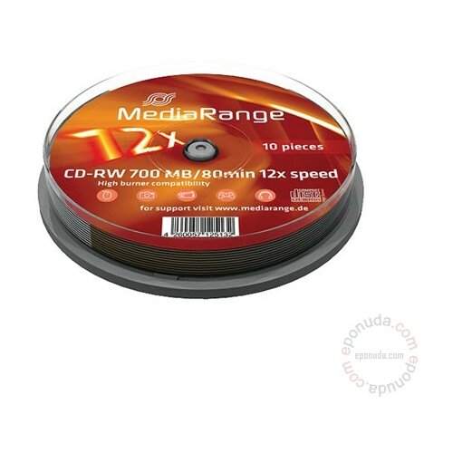 Mediarange CD-RW 700MB 12X MR235 disk Slike