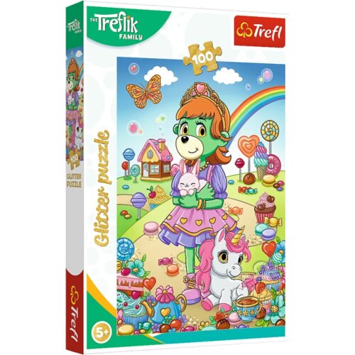 Puzzle sa &scaron;ljokicama Treflik Family 100 kom. Glitter Trefliki Trefl 14833 Cijene