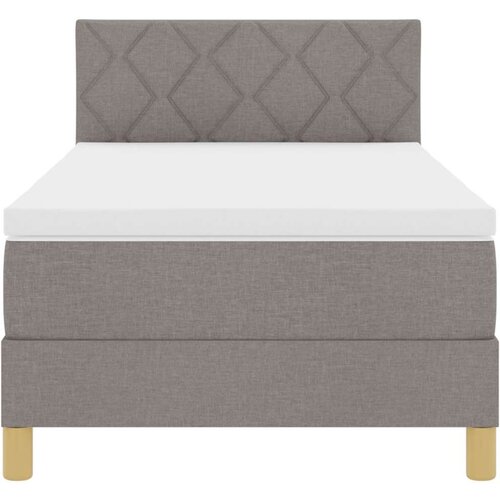 VidaXL krevet s kutijom s madracem taupe 90x200 cm tkanina Slike