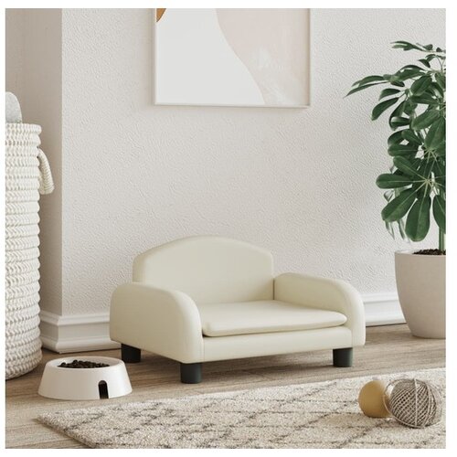 vidaXL Pasja postelja krem 50x40x30 cm umetno usnje Cene