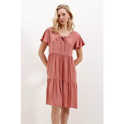 Bigdart 2352 Short V-Neck Dress - D. Pale Pink Slike