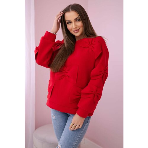 Kesi Insulated sweatshirt with decorative bows in red Slike