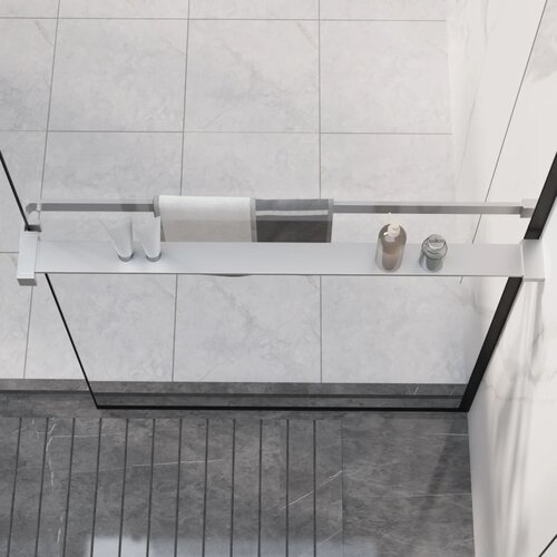 The Living Store Stenska polica za tuš kabino krom 80 cm aluminij - Polica Za Prho, (21486284) Cene
