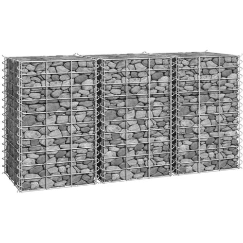 VidaXL gabionske povi&amp;scaron;ene gredice 3 kom 30 x 30 x 50 cm željezne Slike