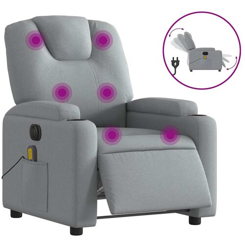 Maison Chic Električni masažni naslanjač - Relax naslanjač svetlo sivo blago, (22134598) Cene