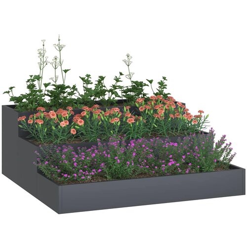 Vrtna saksija Antracit 90 x 90 x 35 cm Čelična vrata Slike