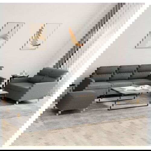 vidaXL 3-dijelni set sofa s jastucima tamnosivi od tkanine Cijene