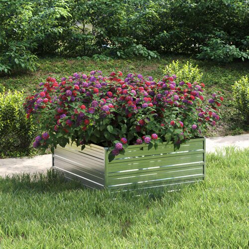 vidaXL Visoka greda 100x100x45 cm pocinkano jeklo srebrna Cene