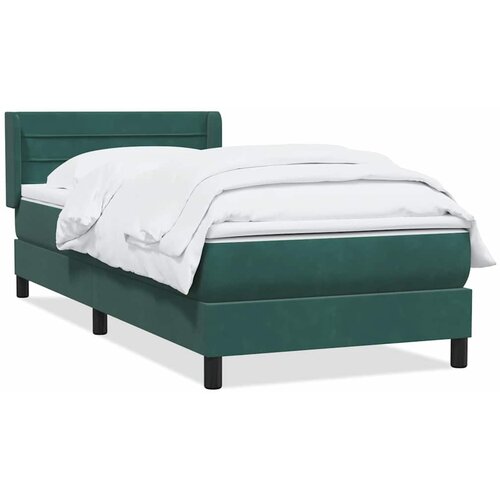 Maison Chic Box spring postelja - Vzmetna postelja z vzmetnico temno zelena 80x220 cm žamet SL12509, (21900380) Cene