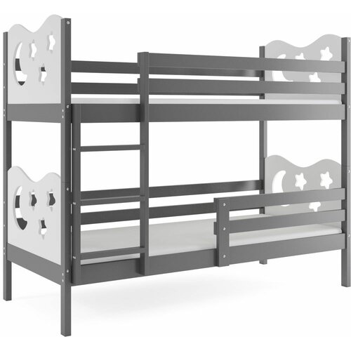 MAX drveni dečji krevet na sprat - grafit - beli - 190x80 M539DAZ Cene