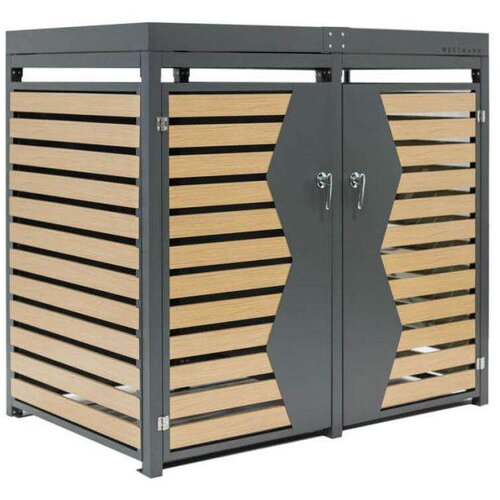  Westman Spremi&amp;scaron;te za 2 kante za smeće | 2x240 litara | Antracit | 84x134x125 cm - BRANDED IN GERMANY Slike