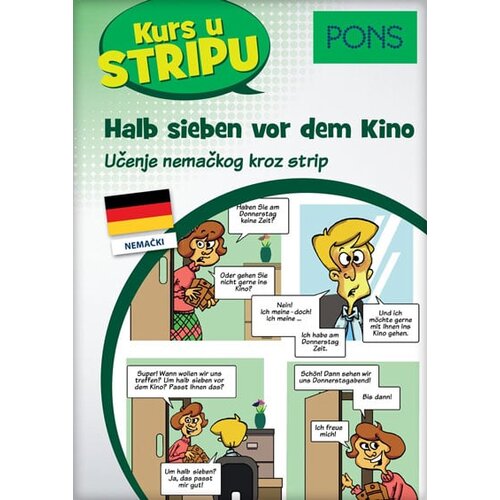 Klett Grupa autora - PONS kurs u stripu - nemački: halb sieben vor dem Kino Slike