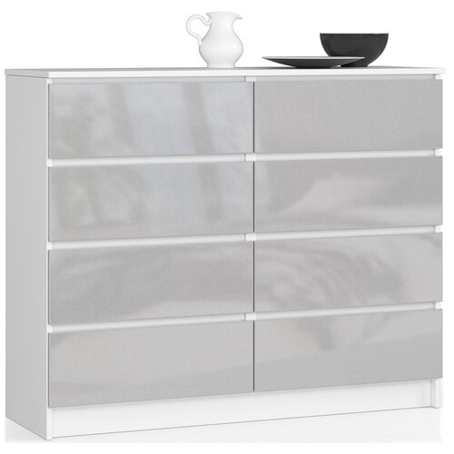 AKORD KOMODA K 120 cm 8 PREDALNIKOV ACRYLIC METALNI VISOKI SJAJ, (21703034) Cene