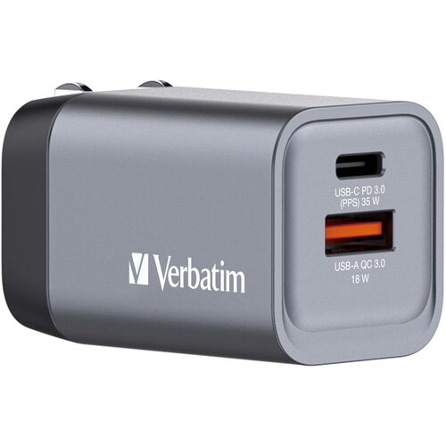 Verbatim GNC-35 GaN Charger 34W 1xUSB-C PD, 1xUSB-A QC 3.0 32200 Cene