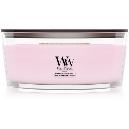 WoodWick Cherry Blossom &amp;amp; Vanilla mirisna svijeća s drvenim fitiljem 453.6 g Slike