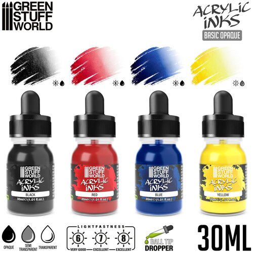Green Stuff World Opaque Acrylic Inks Set &amp;ndash; 4 boje | Opaque inkovi Slike