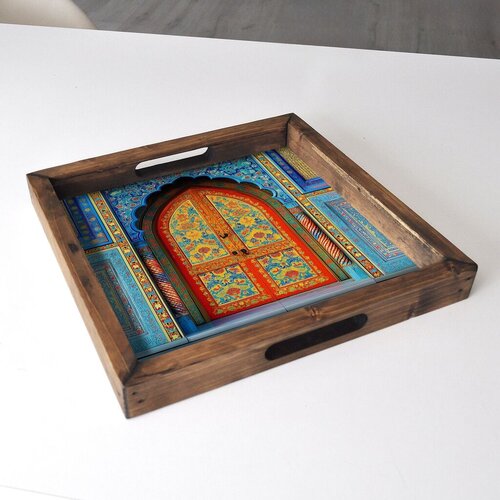 Aberto Design Poslužavnik REF055 35 x 35 x 4 cm, Šareni Cene