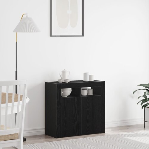 VidaXL TV kabinet Crni hrast Konstruirano drvo 80 x 35 x 75 cm Slike