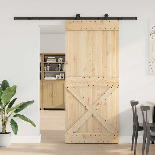  Klizna vrata NARVIK Prirodna i crna 100 x 210 cm (213,5 cm) Cijene