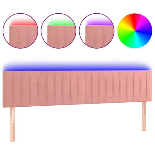 Maison Chic led posteljno vzglavje - vzglavna omarica - nočna omarica roza 180x5x78/88 cm žamet, (21708346) Cene