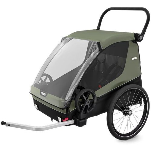 Thule Courier dečja prikolica za bicikl za dvoje dece &ndash; Vintage Green Cene
