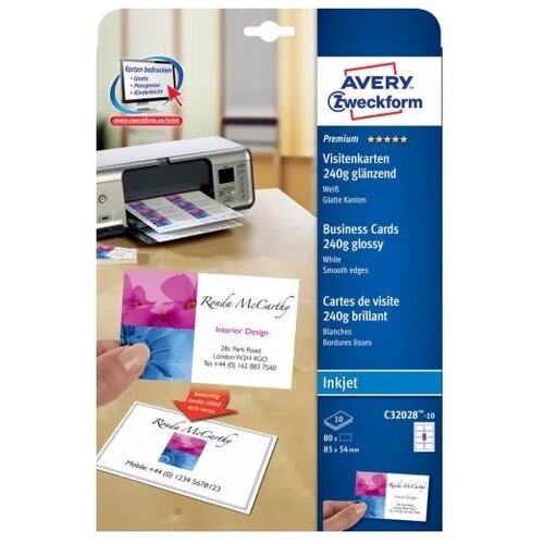 Avery Zweckform Vizitke 85 x 54 mm, 240 g/m&amp;sup2; Slike