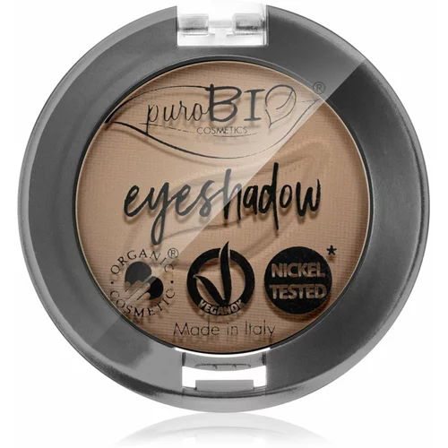 puroBIO cosmetics compact eye shadow - 02 svjetlo siva (mat) novo