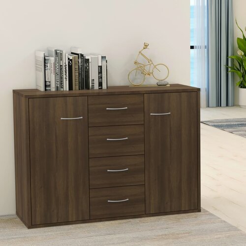 VidaXL Komoda boja smeđeg hrasta 88 x 30 x 65 cm od konstruiranog drva Slike