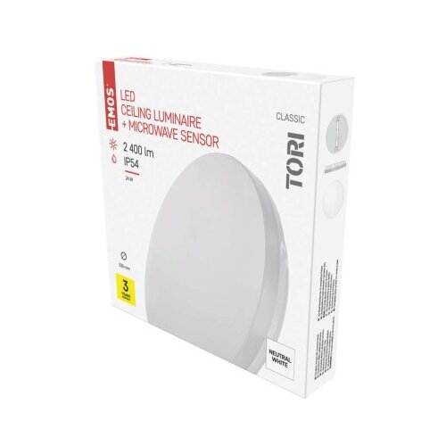  LED svetilo nadometno TORI, okroglo, 24W, IP54, s senzorjem, nevtralno bela Cene