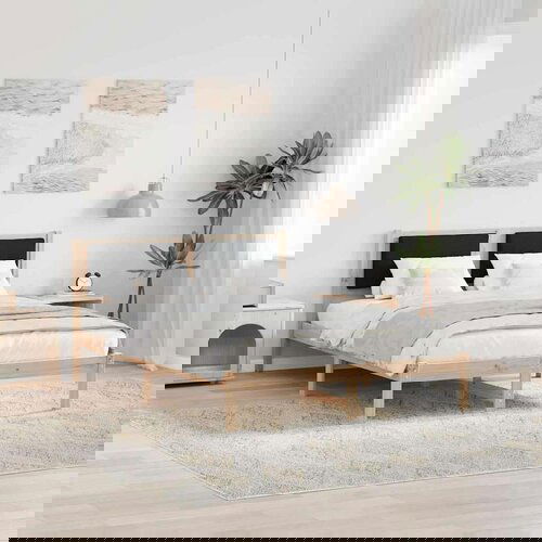  Okvir za krevet Crna 140 x 200 cm Čvrsto borovo drvo Cijene