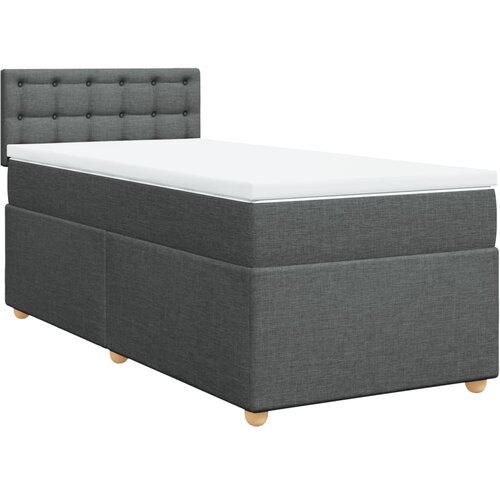  Krevet s oprugama i madracem tamnosivi 90x200 cm od tkanine Slike