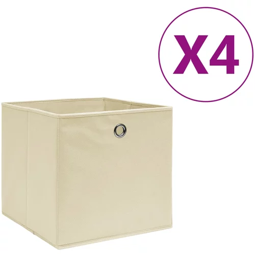 vidaXL Kutije za pohranu od netkane tkanine 4 kom 28 x 28 x 28 cm krem