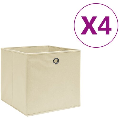 VidaXL &amp;Scaron;katle 4 kosi netkano blago 28x28x28 cm krem Slike
