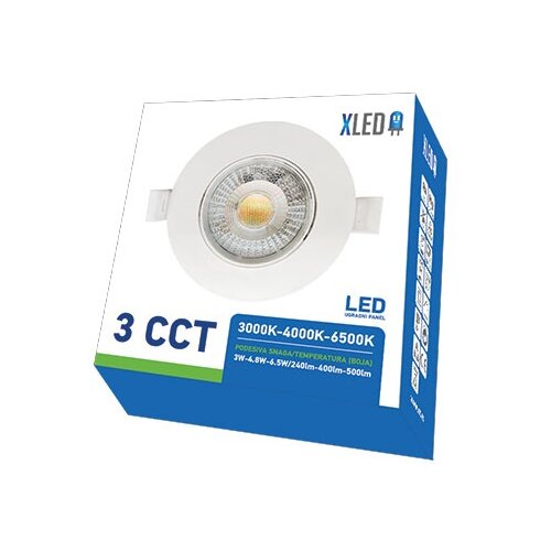 Xled 3W-6.5W 3CCT beli Ugradni okrugli LED panel CCT 3 nivoa 3W-4.8W-6.5W/240lm-400lm-500lm,220-240V Slike