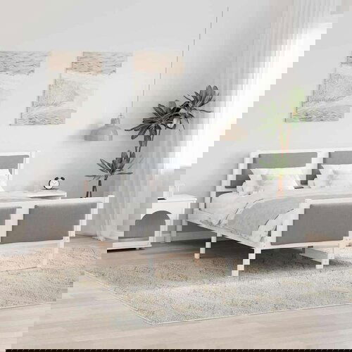  Okvir za krevet Svijetlo siva 135 x 190 cm tkanina Slike