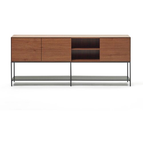 Kave Home Nizka komoda v orehovem dekorju v naravni barvi 195x80 cm Vedrana &amp;ndash; Slike