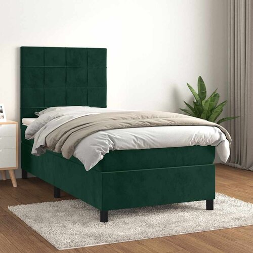 Box spring krevet s madracem tamnozeleni 100x200 cm bar&scaron;unasti Cijene