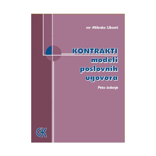 Građevinska knjiga Milenko Ubavić
 - Kontrakti – modeli poslovnih ugovora, 160 modela Cene