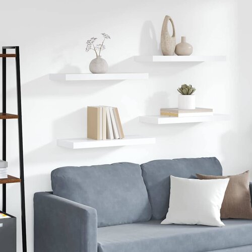  Plutajuće zidne police 4 kom bijele 60 x 23,5 x 3,8 cm MDF Cijene