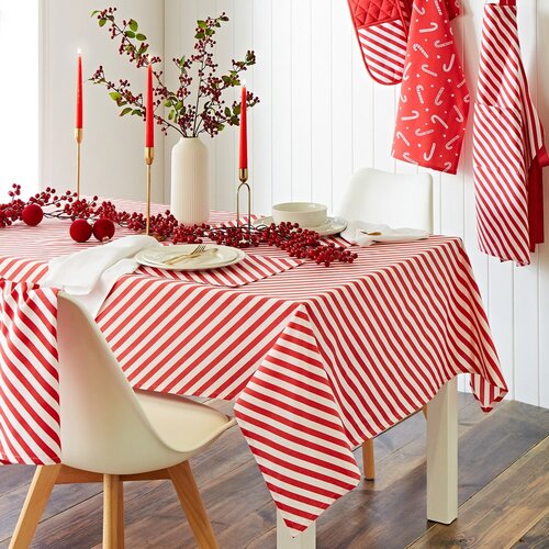 Catherine Lansfield Bombažen namizni prt 137x178 cm Candy Cane – Cene