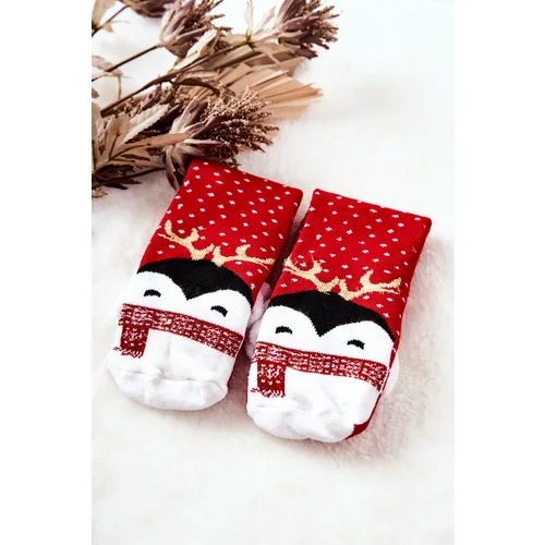 Kesi Christmas Penguin Socks Red