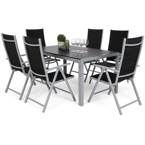 Ibiza set namje&scaron;taja 150 cm srebrna / crna 6+1 Cijene