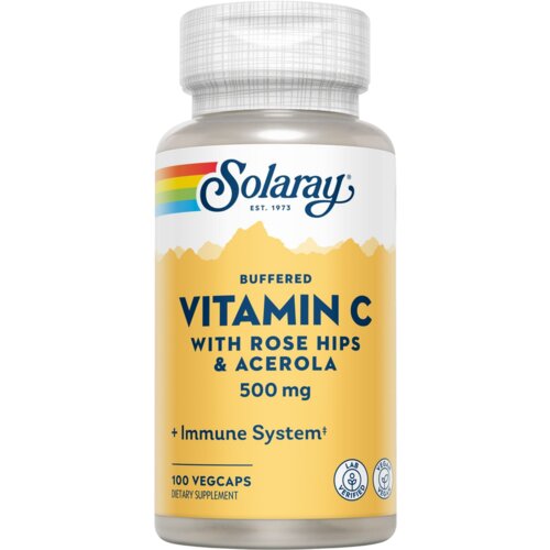 Solaray Vitamin C 500 mg s šipkom in acerolo - puferiran - 100 kaps. Cene