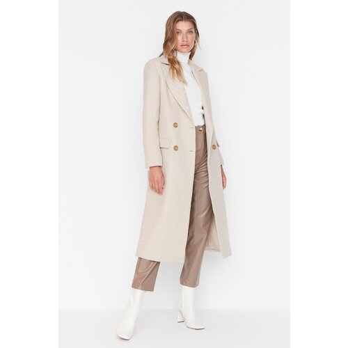 Trendyol Brown Contrast Button Detailed Stamp Coat Slike