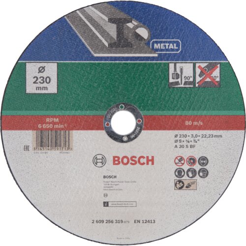 Bosch rezna ploča 2609256319, ravna, 230&times;3,0&times;22,23 mm, metal, 10 komada Cene