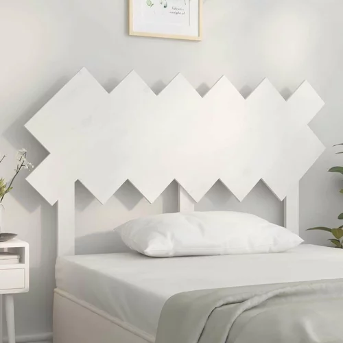  Uzglavlje za krevet Bijela 122 5x3x80 5 cm od masivne borovine