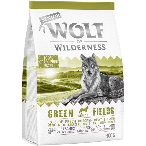 Wolf of Wilderness Probno pakiranje! suha hrana za pse - NOVO: SENIOR Green Lands - janjetina (400 g)